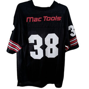 Mac Tools Mechanics Football Jersey #38 Men's Size X-Large Black/Red Sports